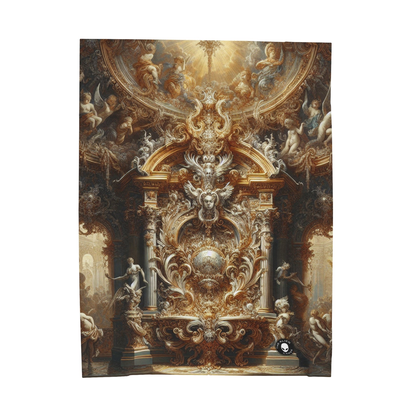 "Banquet baroque : un festin d'opulence" - La couverture en peluche Alien en velours baroque