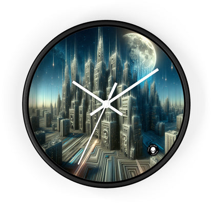 "Nighttime Cityscape Melt" - The Alien Wall Clock