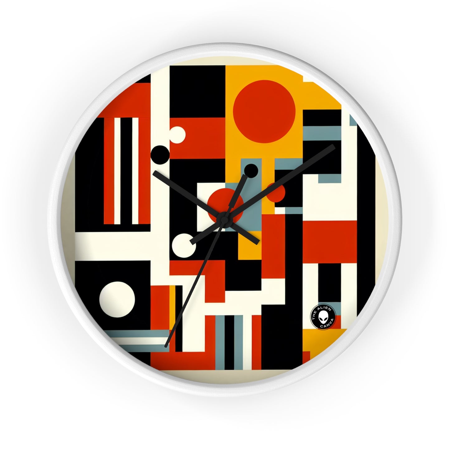 "Paysage urbain futuriste : harmoniser l'art et la technologie dans un chef-d'œuvre constructiviste dynamique" - The Alien Wall Clock Constructivism