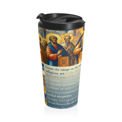 "Forjados en la fe: El viaje de la desesperación a la esperanza" - Taza de viaje de acero inoxidable The Alien Arte religioso