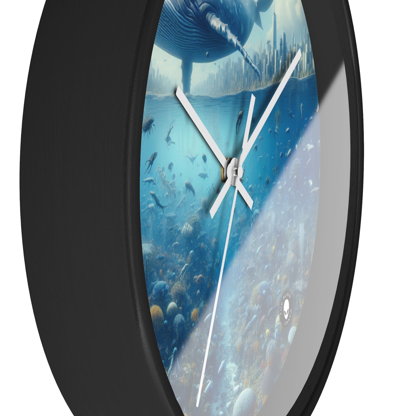 "Whale City: A Surreal Underwater Wonderland" - The Alien Wall Clock