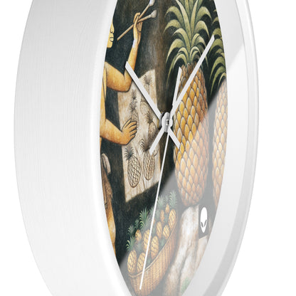 "Pineapple Harvest" - The Alien Wall Clock Cave Painting Style