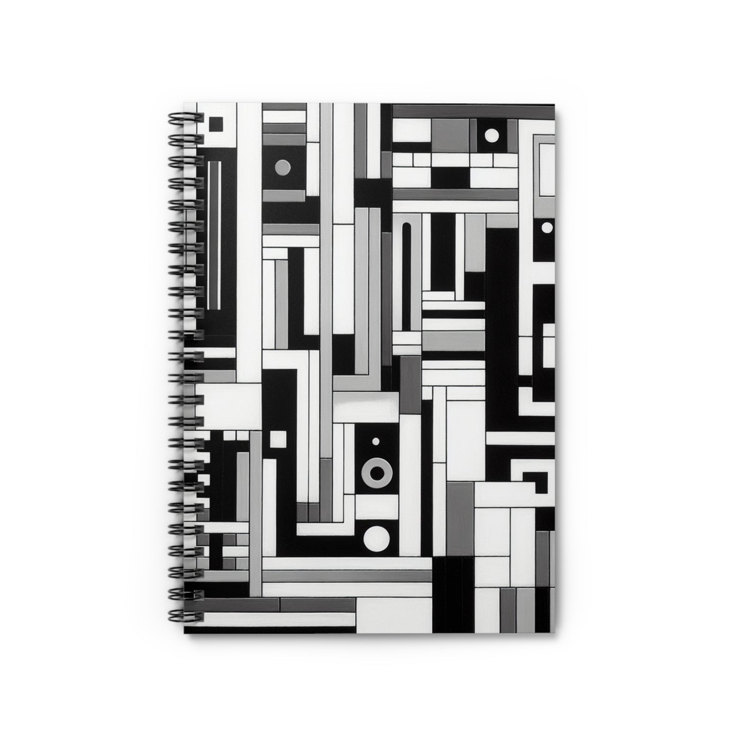 "De Stijl en noir et blanc" - Cahier à spirale Alien (ligne lignée) Style De Stijl