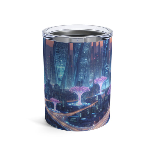 "City of Tomorrow: Nature and Technology Intertwined" - The Alien Tumbler 10oz