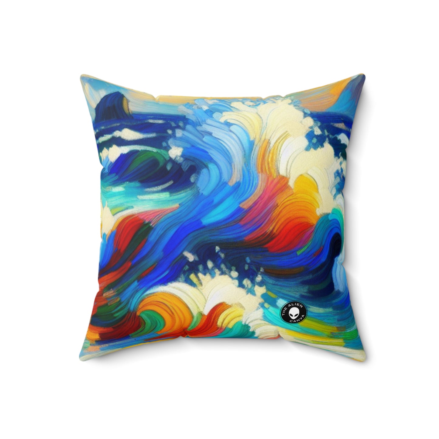 "The Fauvist Shore" - The Alien Spun Polyester Square Pillow Fauvism