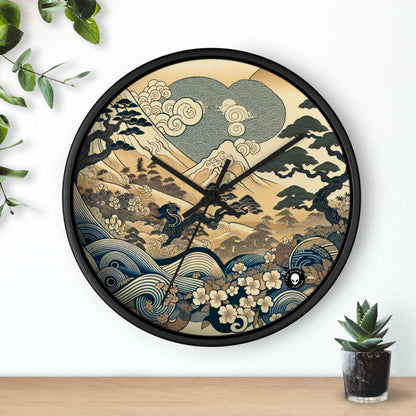 "Les rêves festifs d'Edo" - L'horloge murale extraterrestre Ukiyo-e (impression japonaise sur bois)