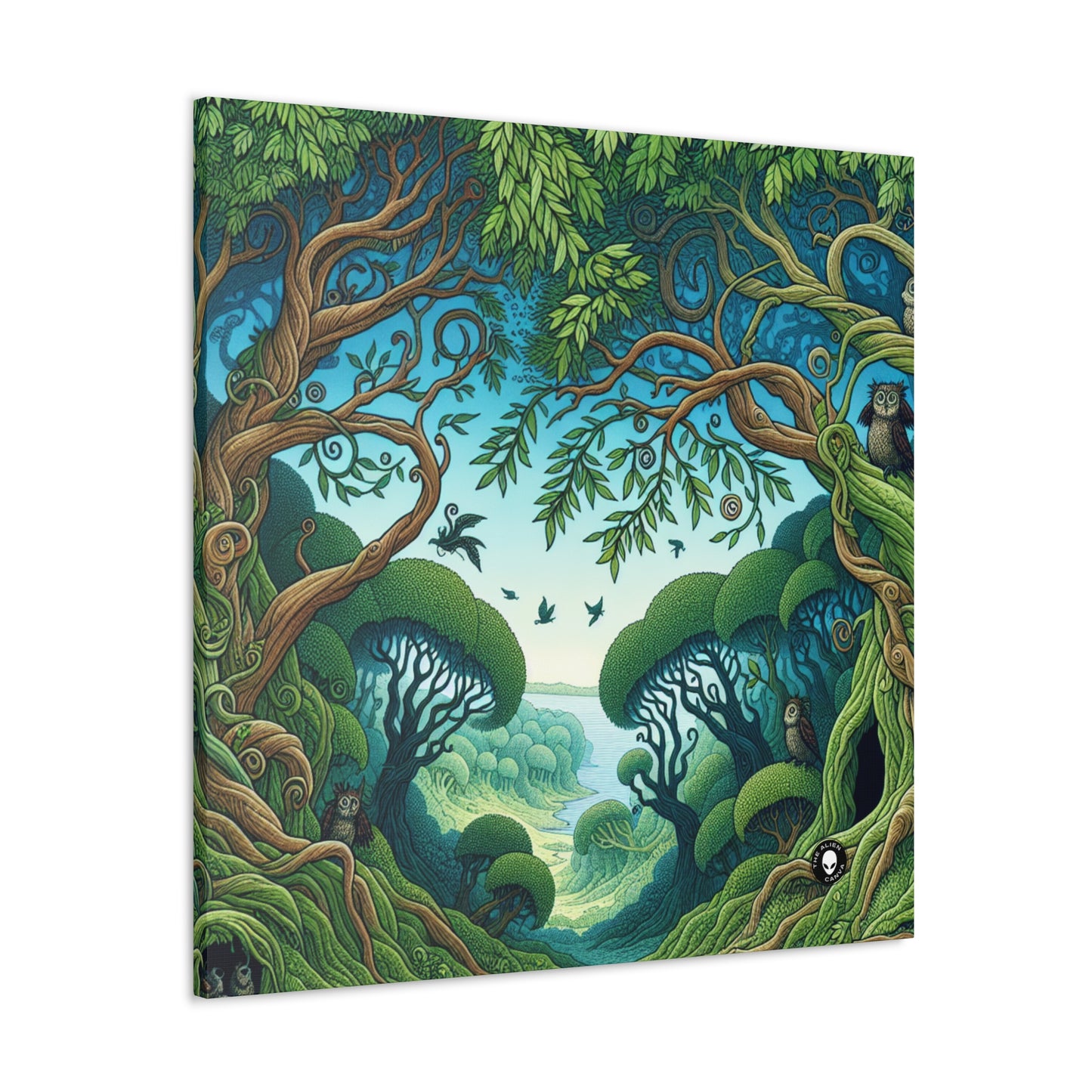 "Enchanted Woodland: Where Trees Dance and Creatures Roam" - The Alien Canva