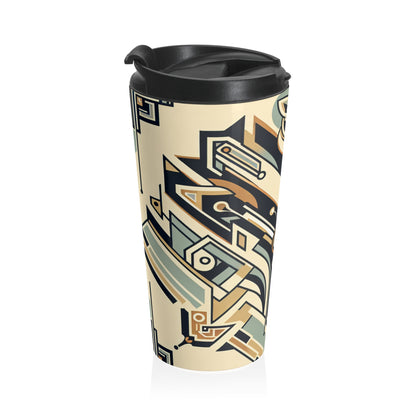 "Glamorous Nights: An Art Deco Cityscape" - The Alien Stainless Steel Travel Mug Art Deco