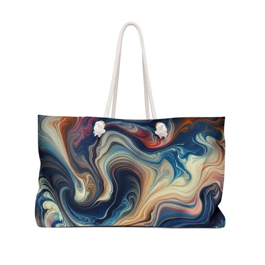 Exuberante selva tropical: Vertido de acrílico inspirado en la belleza tropical - The Alien Weekender Bag Acrylic Pouring