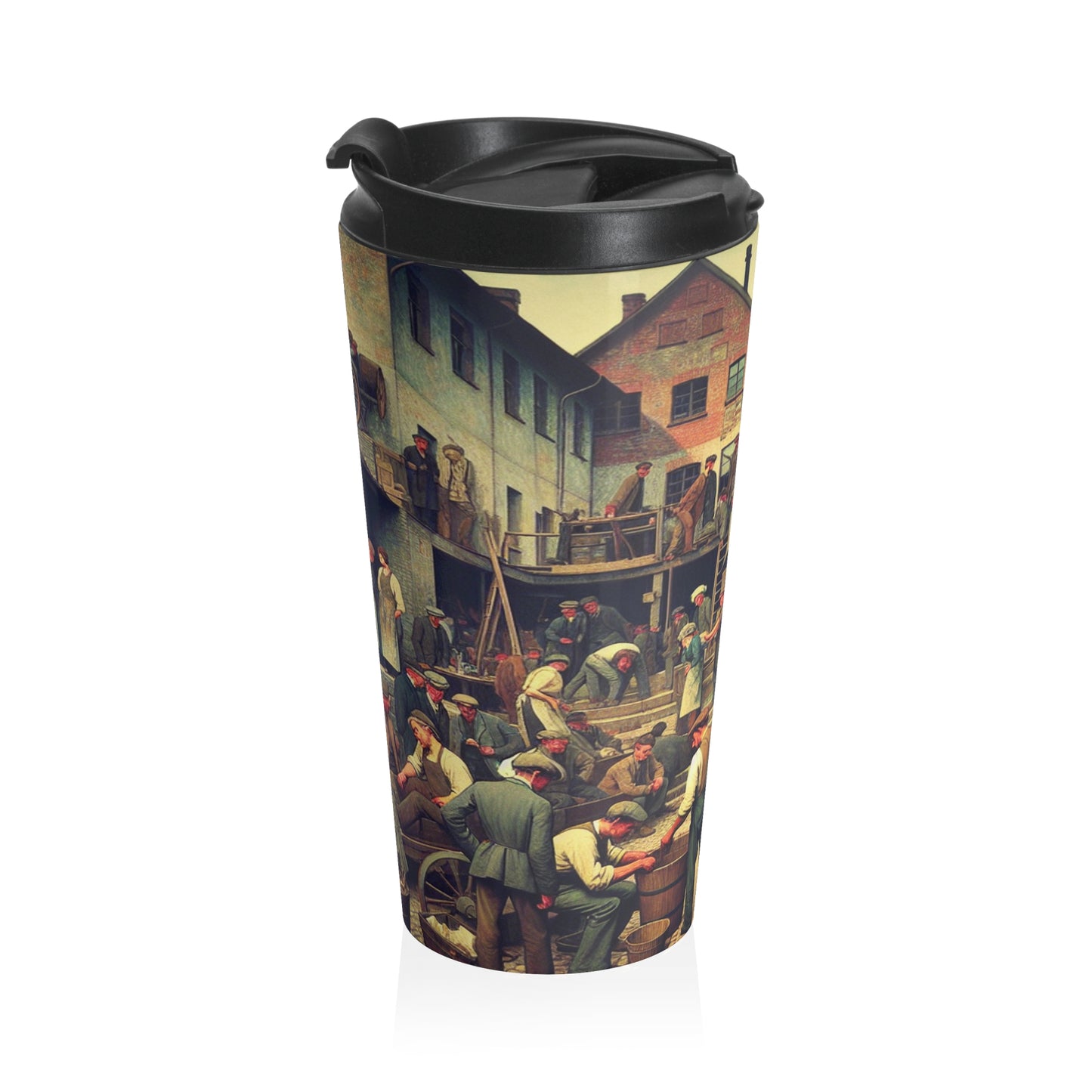 "Community Clean-Up: Restoring Urban Beauty Together" - The Alien Stainless Steel Travel Mug Social Realism