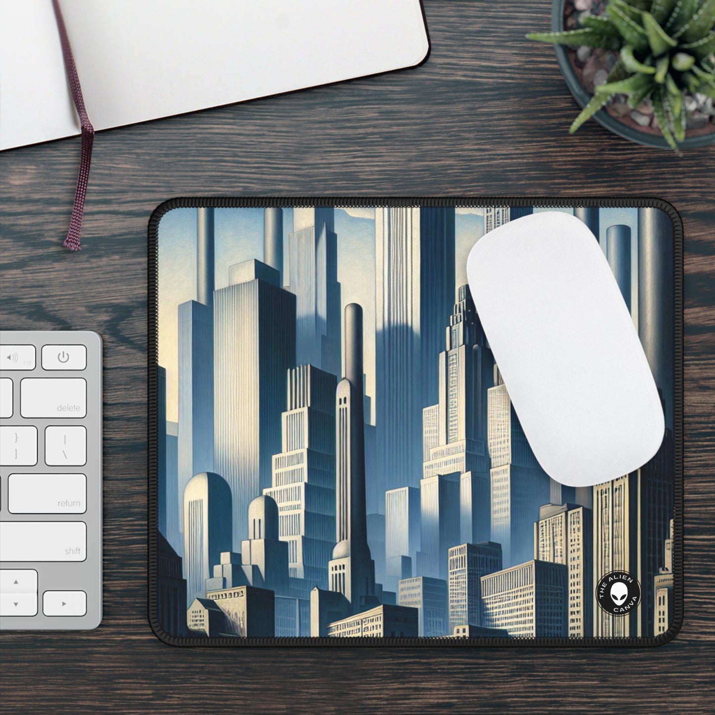 "Modern Metropolis: A Precisionism Perspective" - The Alien Gaming Mouse Pad Precisionism