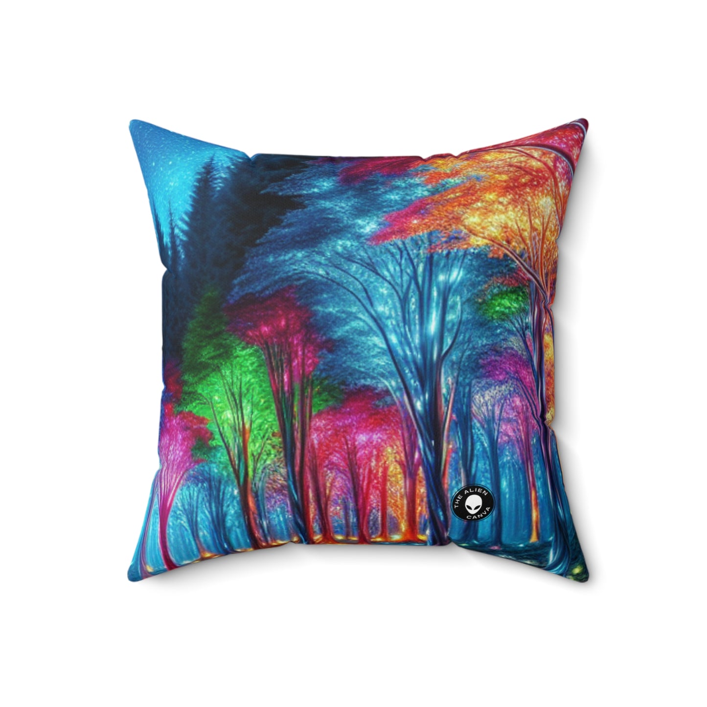 "Crystal Glow: The Enchanted Forest"- The Alien Spun Polyester Square Pillow