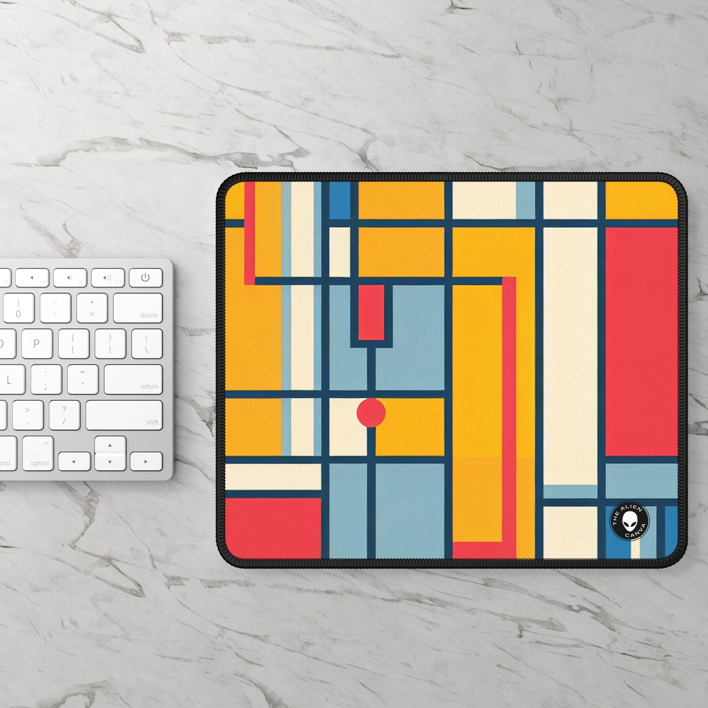 "De Stijl Grid: una composición de color minimalista" - The Alien Gaming Mouse Pad De Stijl