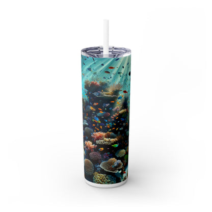 "Paradis sous-marin : le joyau de la mer" - The Alien Maars® Skinny Tumbler avec paille 20oz