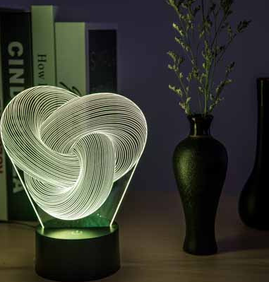 Twist abstrait LED 3D veilleuse tactile coloré acrylique 3D lampe de Table décoration éclairage bébé dormir humeur lampe meilleur cadeau