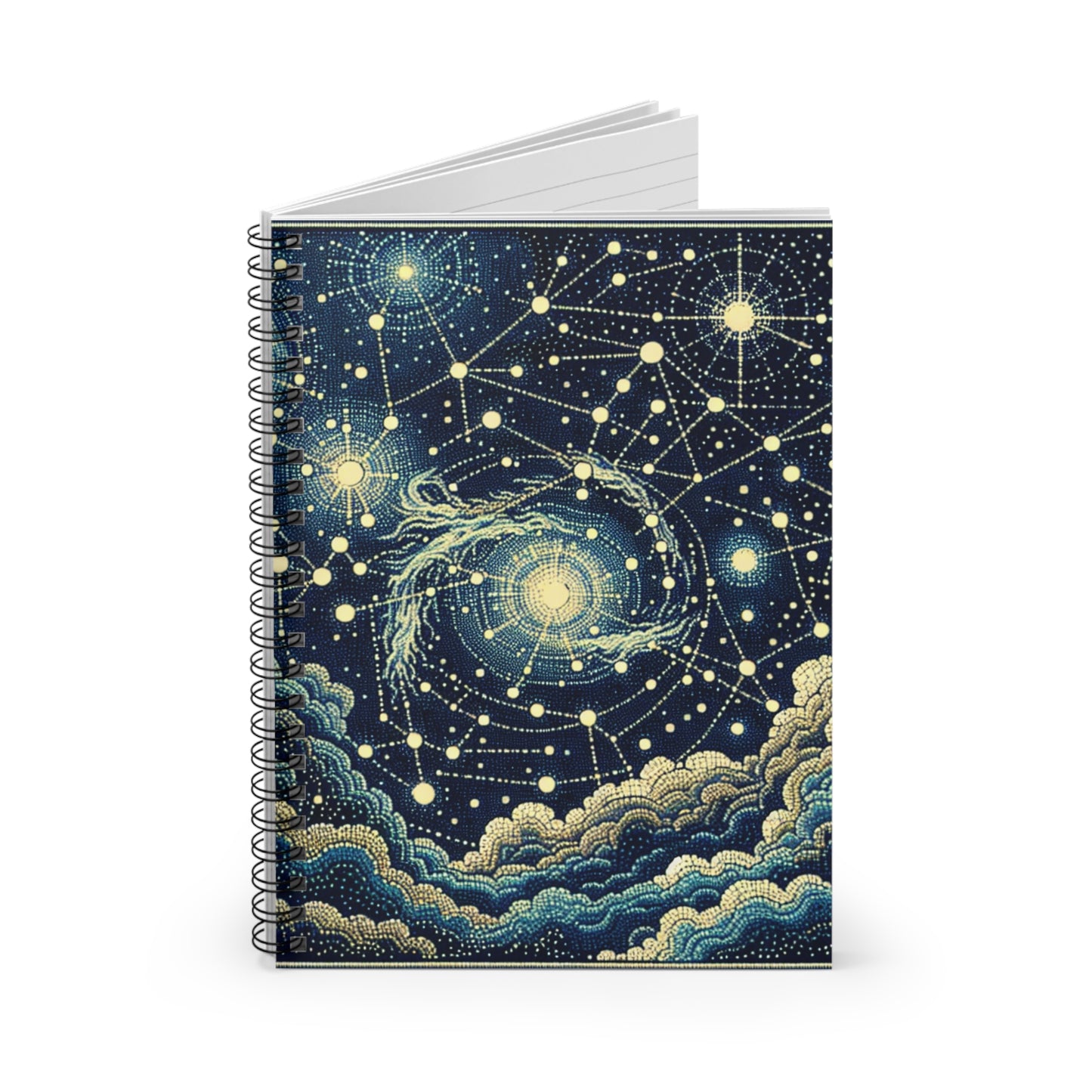 "Dotting the Heavens" - The Alien Spiral Notebook (Ruled Line) Pointillism Style