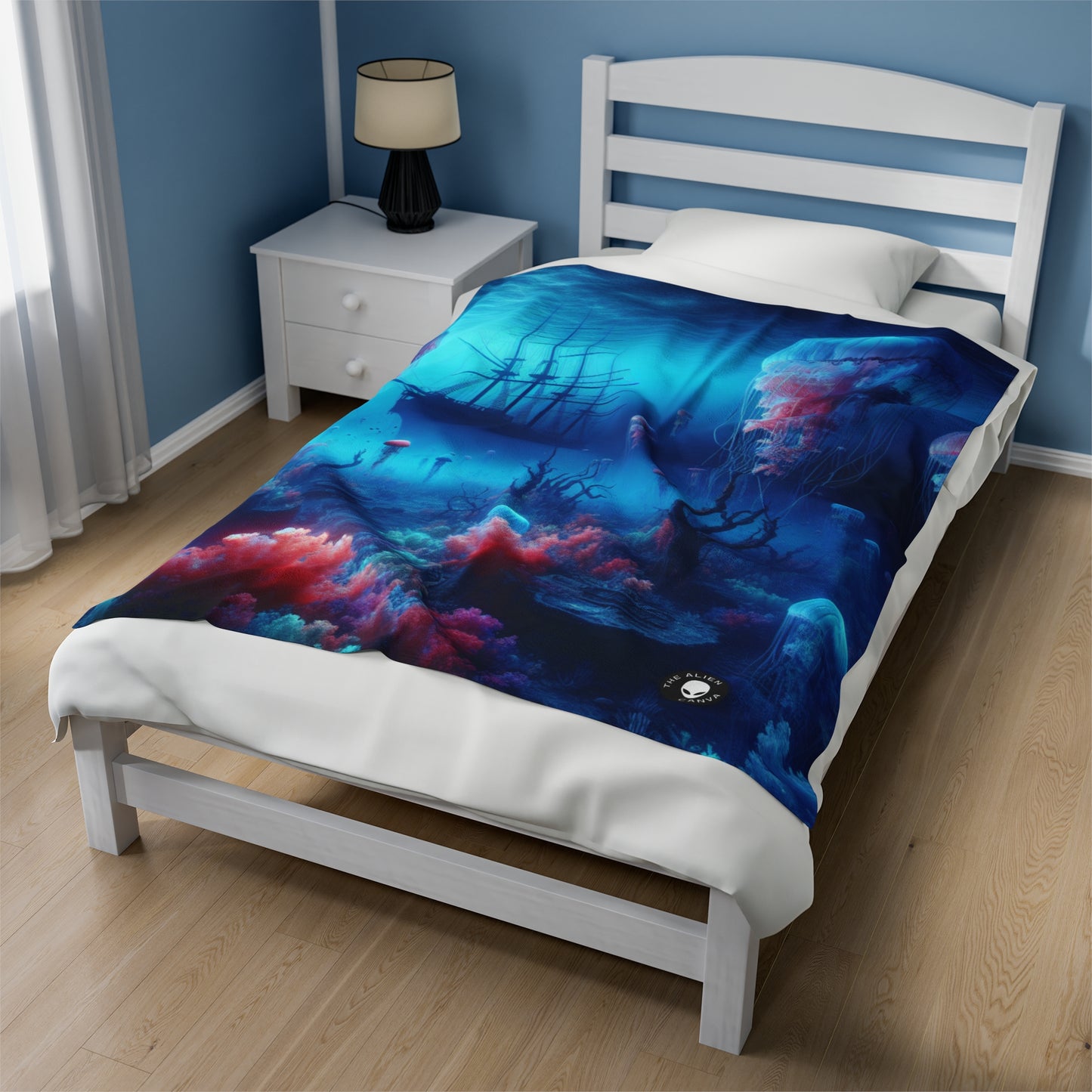 "Jellyfish Haven: A Surreal Underwater World" - The Alien Velveteen Plush Blanket