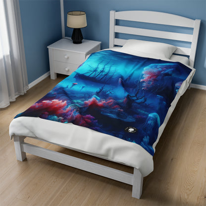 "Jellyfish Haven: A Surreal Underwater World" - The Alien Velveteen Plush Blanket