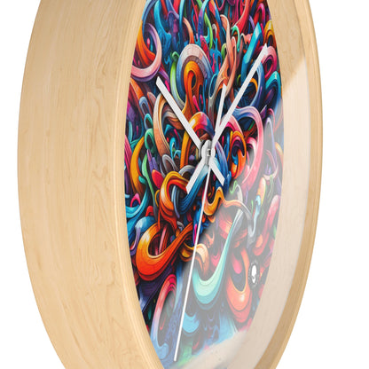 "Urban Vibe: A Graffiti Cityscape" - The Alien Wall Clock Graffiti Art