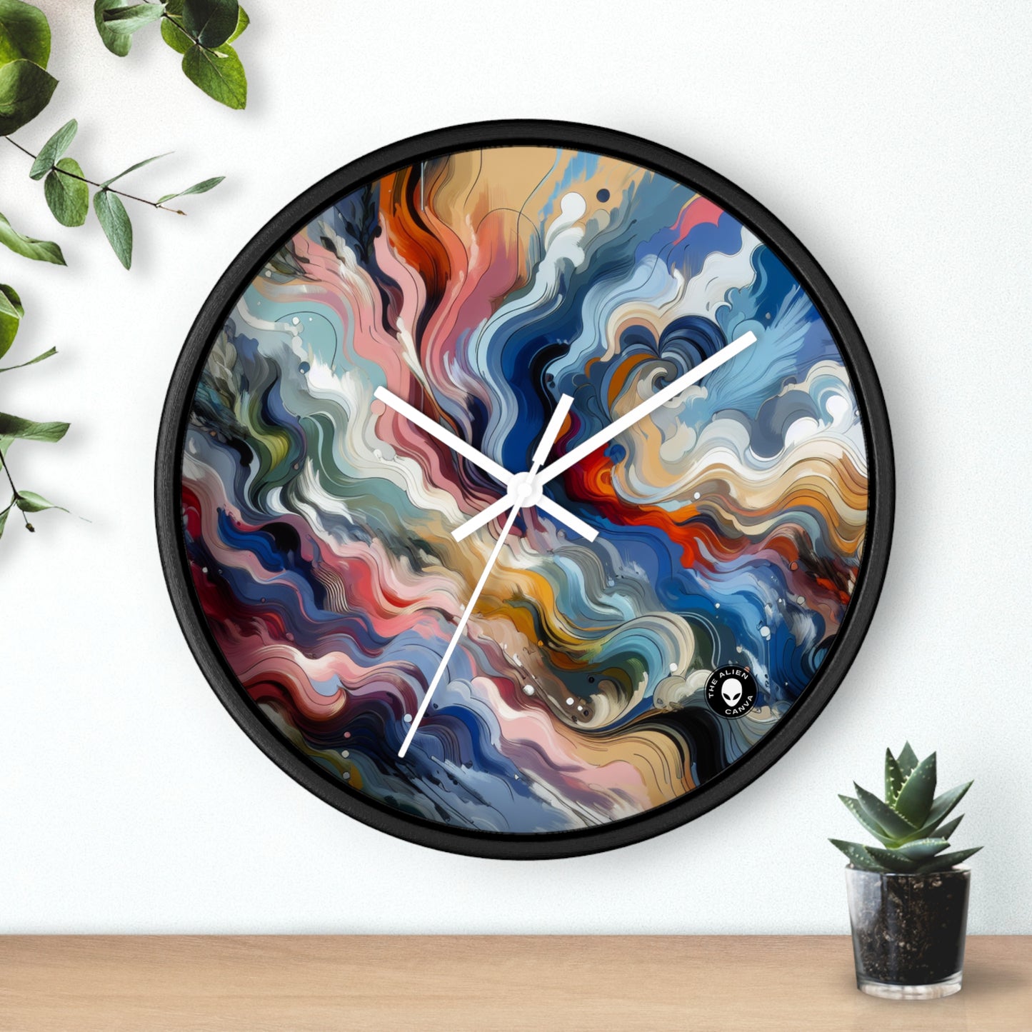 « Sunrise Serenity : une peinture abstraite inspirée par le renouveau » - The Alien Wall Clock Lyrical Abstraction