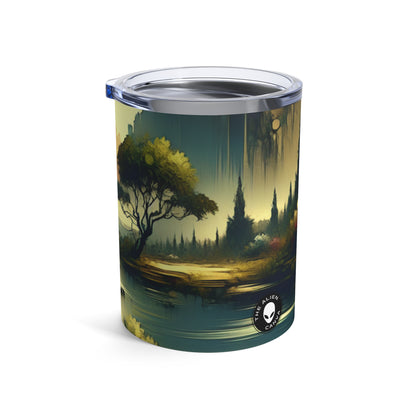 "Nature's Canvas: A Seasonal Land Art Installation" - The Alien Tumbler 10oz Land Art