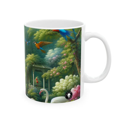 "Exotic Bird Haven" - La taza de cerámica alienígena 11oz