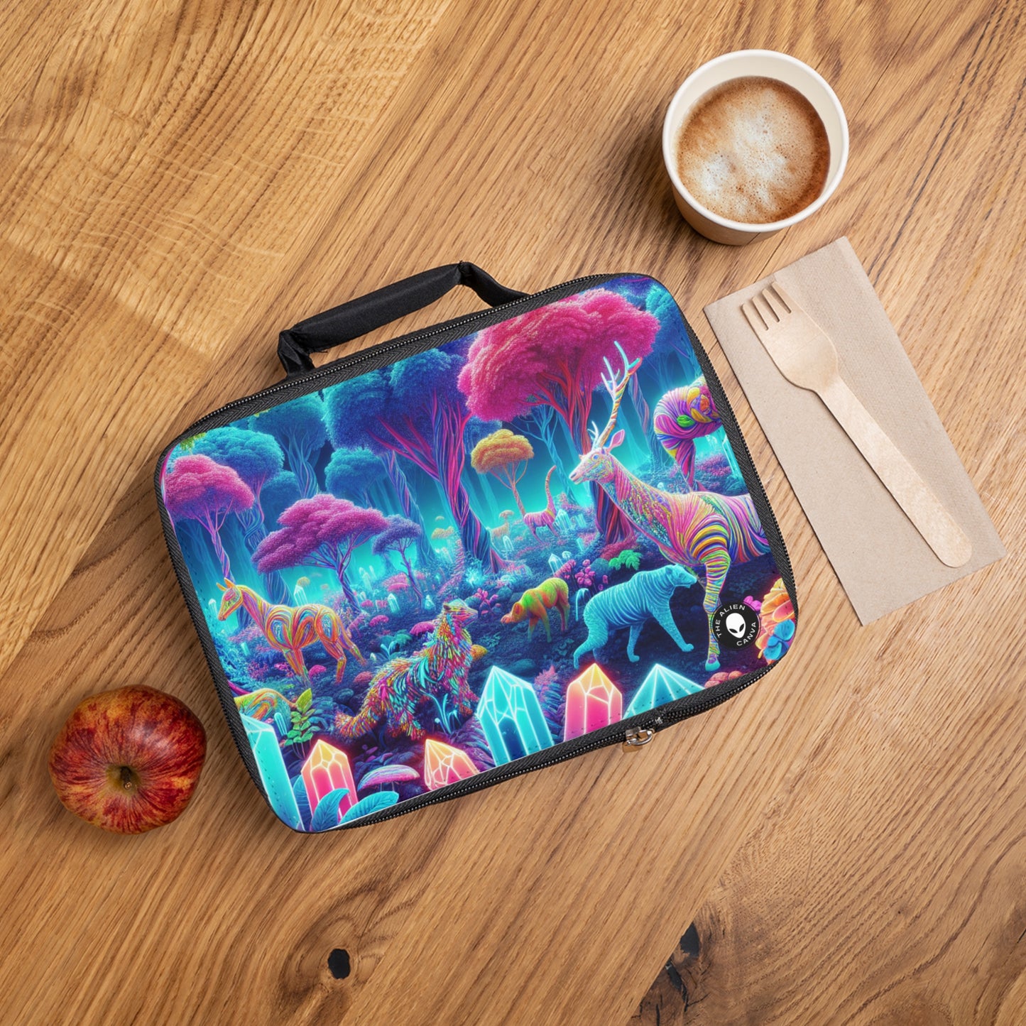 "Glowing Enchantment: Neon Forest"- The Alien Lunch Bag