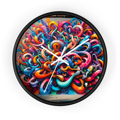 "Urban Vibe: A Graffiti Cityscape" - El reloj de pared alienígena Graffiti Art