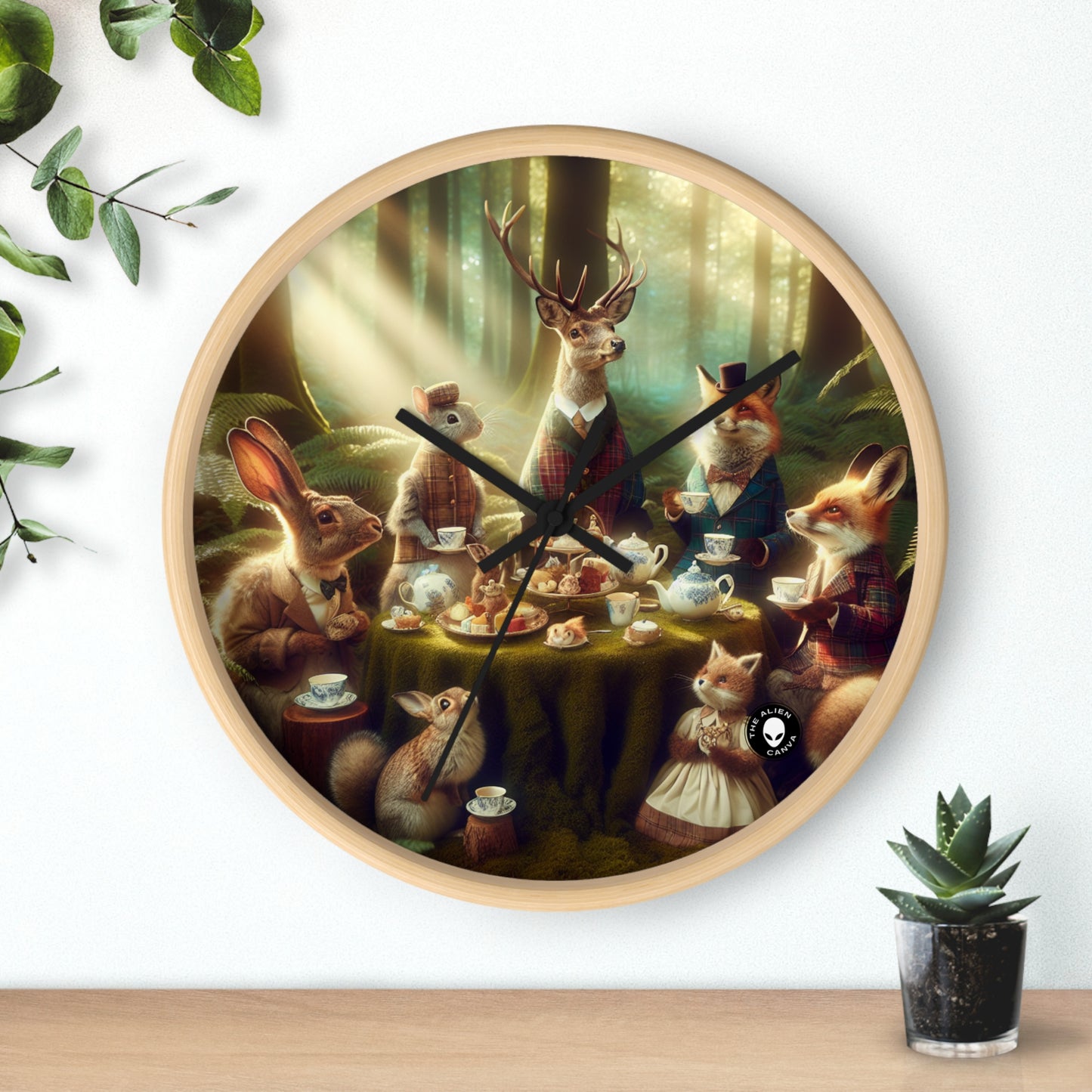 "Enchanted Tea Party" - The Alien Wall Clock