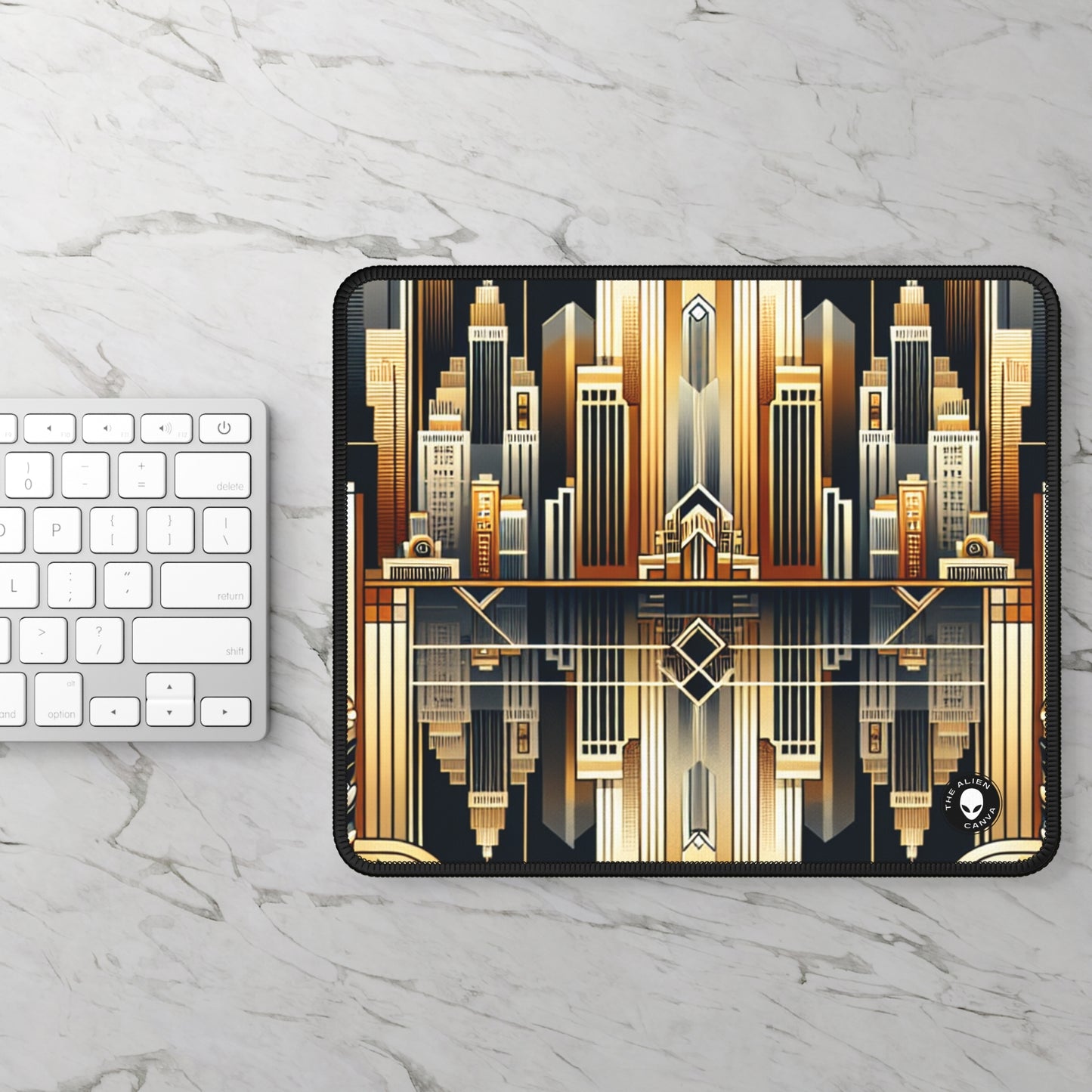 "Luxe Deco: Elegancia artística en el Grand Hotel" - The Alien Gaming Mouse Pad Art Deco