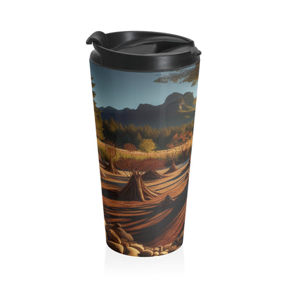 "Metamorphosis: A Captivating Land Art Celebration of Transformation and Rebirth" - The Alien Stainless Steel Travel Mug Land Art