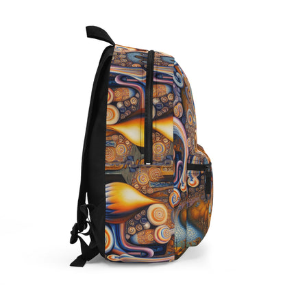 "Melted Time: A Whimsical Dance of Dreams" - The Alien Backpack Surrealism