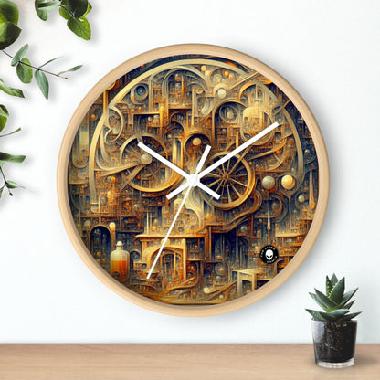 "Unidad en armonía vibrante: una exploración metafísica abstracta" - El arte metafísico del reloj de pared alienígena