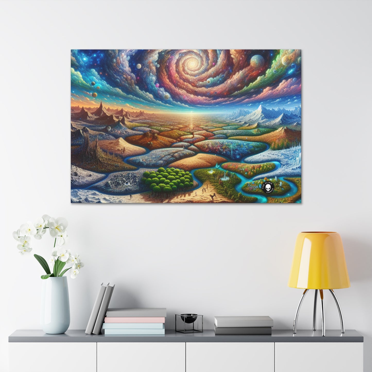 "Galactic Mosaic: A Surreal Landscape" - The Alien Canva