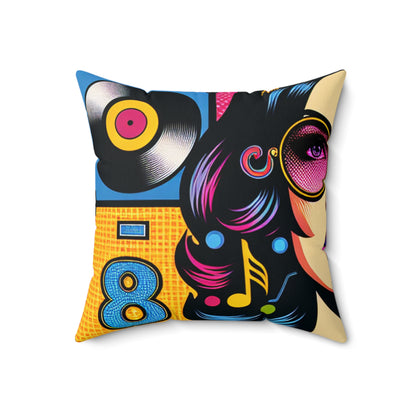 "Celebrando la iconografía pop: un retrato retrospectivo" - The Alien Spun Cotton Square Pillow Pop Art