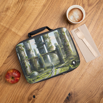 "Nature's Reclamation: A Futuristic Cityscape"- The Alien Lunch Bag