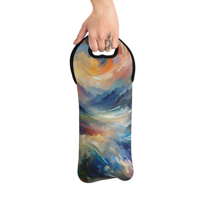 "Abstract Landscape: Exploring Emotional Depths Through Color & Texture" - The Alien Wine Tote Bag Abstract Expressionism Style