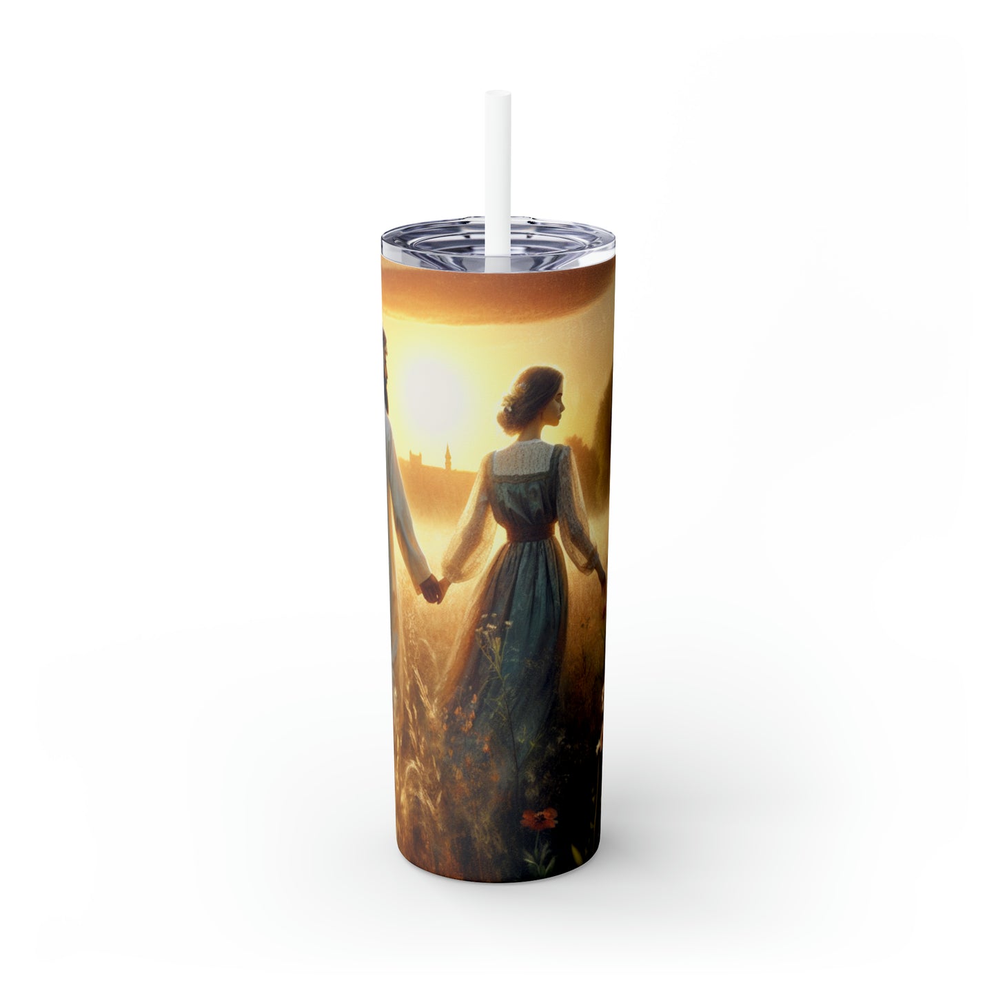 "Sweet Summer Sunset" - The Alien Maars® Skinny Tumbler with Straw 20oz Romanticism Style