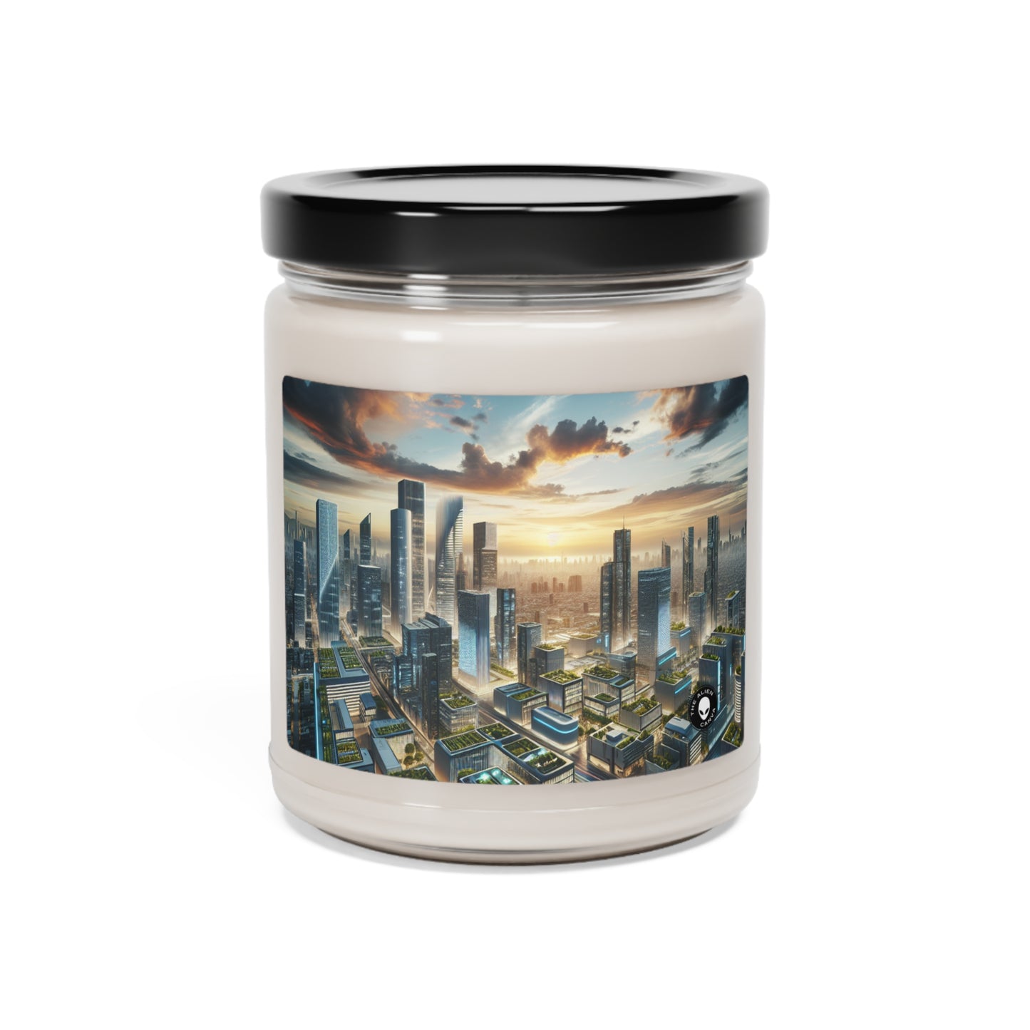 "Future Metropolis: A Neo-Futuristic Urban Utopia" - The Alien Scented Soy Candle 9oz Neo-futurism