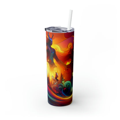 "Crossovers Clash: The Ultimate Battle of Dimensions" - The Alien Maars® Skinny Tumbler with Straw 20oz Video Game Art