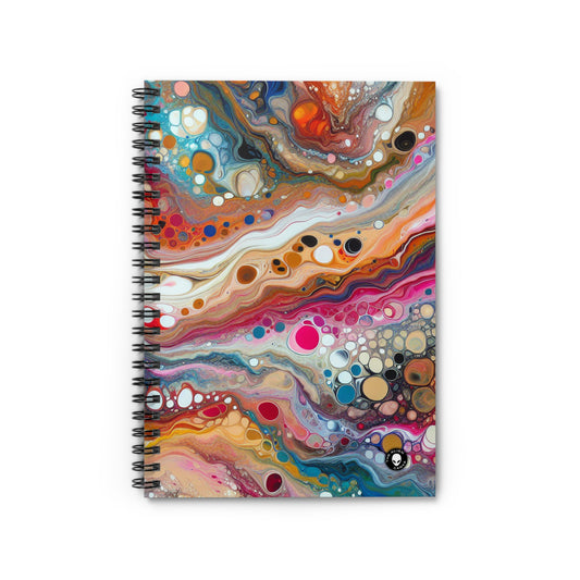 "Couleurs cosmiques : création d'une coulée acrylique fascinante inspirée des nébuleuses célestes" - Le carnet à spirale Alien (ligne lignée)