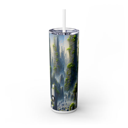 "Biodome Cityscape" - The Alien Maars® Skinny Tumbler with Straw 20oz