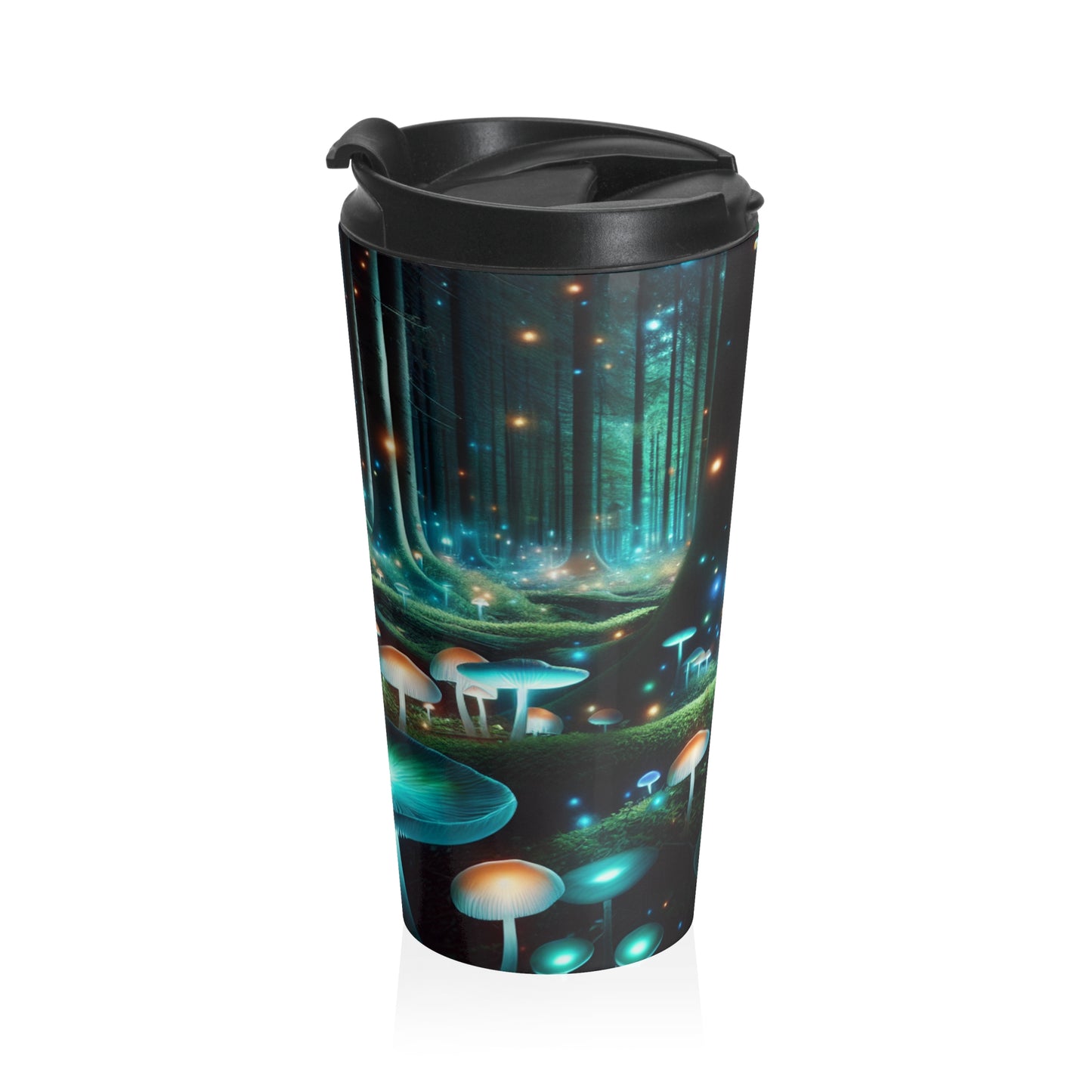 "Noche encantada en el bosque de hongos": taza de viaje de acero inoxidable de The Alien