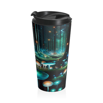 "Noche encantada en el bosque de hongos": taza de viaje de acero inoxidable de The Alien