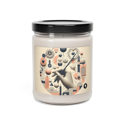 "Fusión tecnología-naturaleza: una exploración artística" - La vela de soja con aroma a extraterrestre, arte conceptual de 9 oz