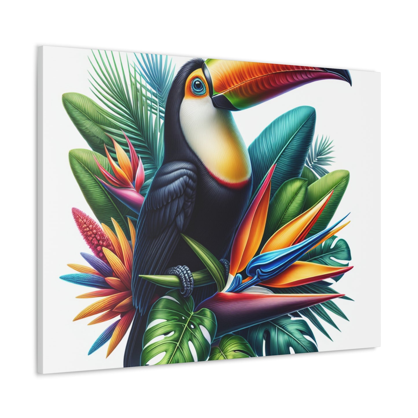 "Toucan sur une fleur tropicale" - Le style hyperréaliste Alien Canva