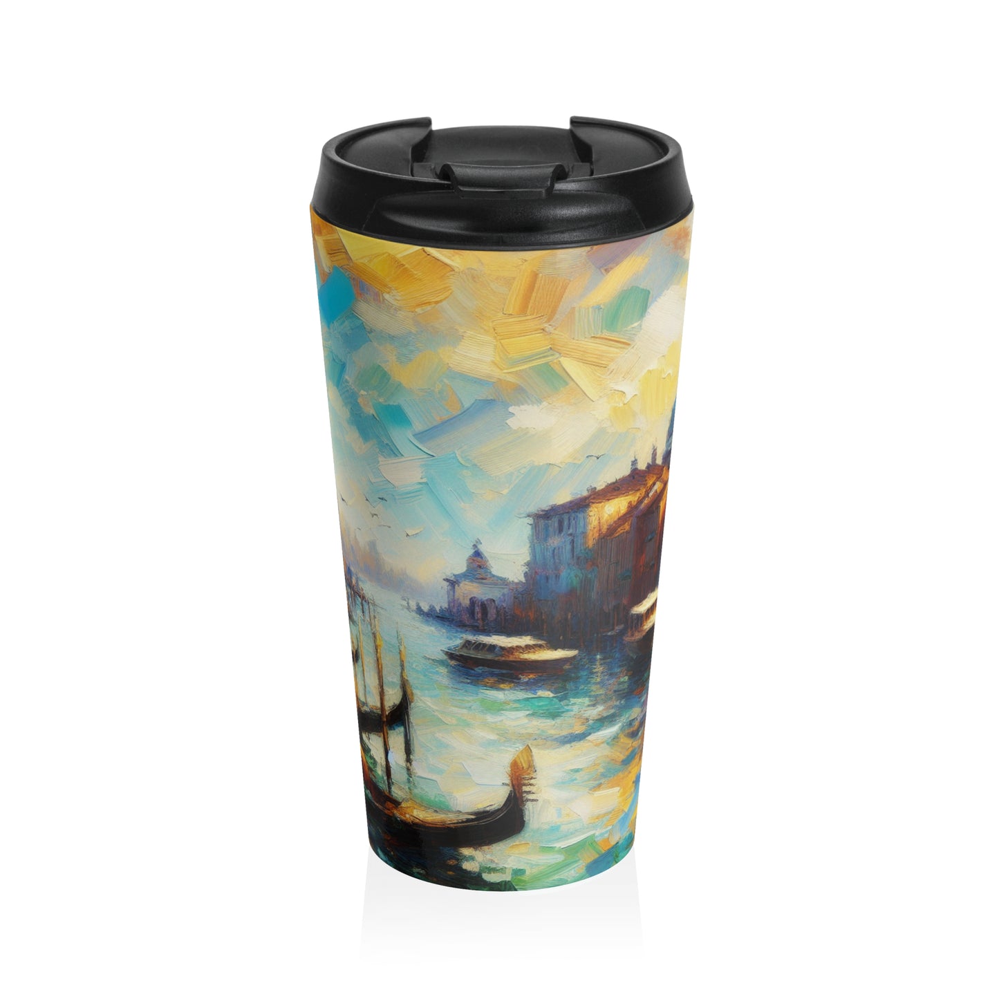 "Serenity in the City: Capturing the Golden Hour" - The Alien Stainless Steel Travel Mug Impressionism