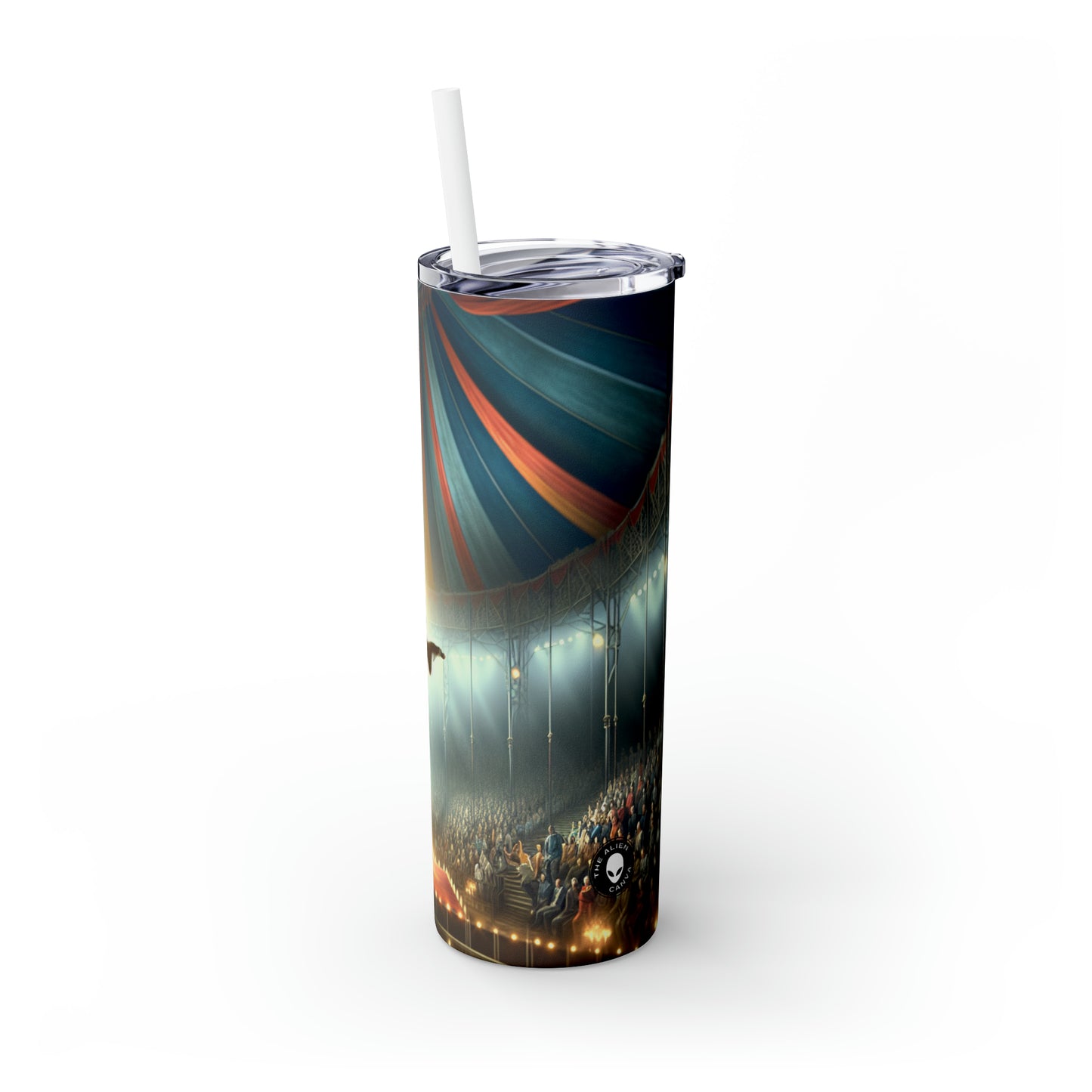 "The Aerial Acrobat" - The Alien Maars® Skinny Tumbler with Straw 20oz Photorealism