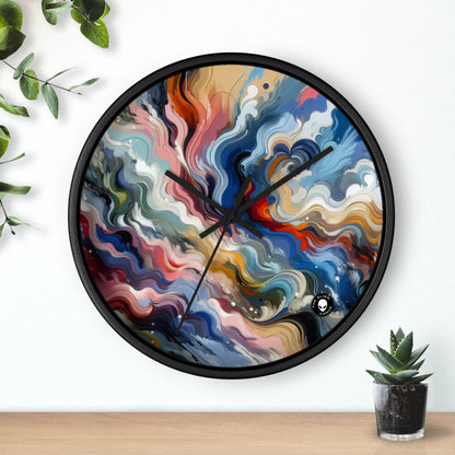 "Serenidad del amanecer: una pintura abstracta inspirada en la renovación" - La abstracción lírica del reloj de pared alienígena