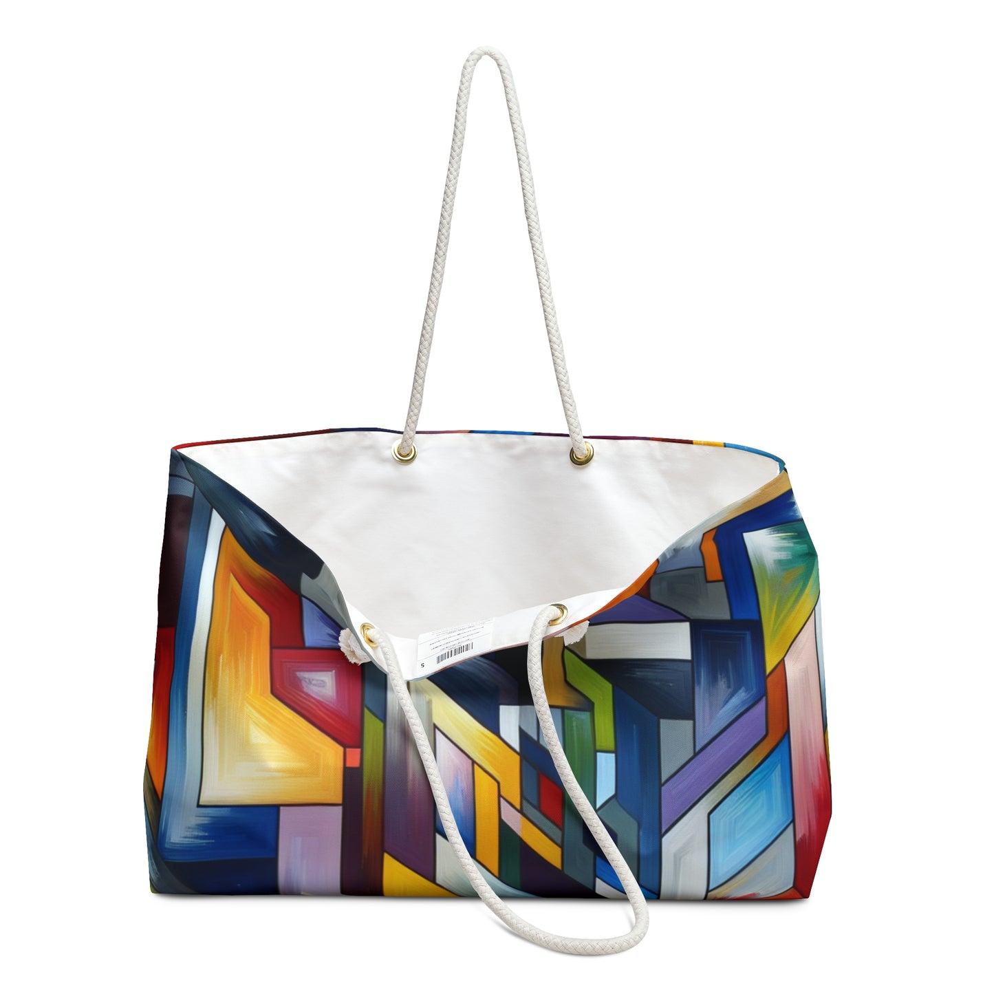 "City Pulse: A Vibrant Nighttime Geometric Journey" - The Alien Weekender Bag Hard-edge Painting